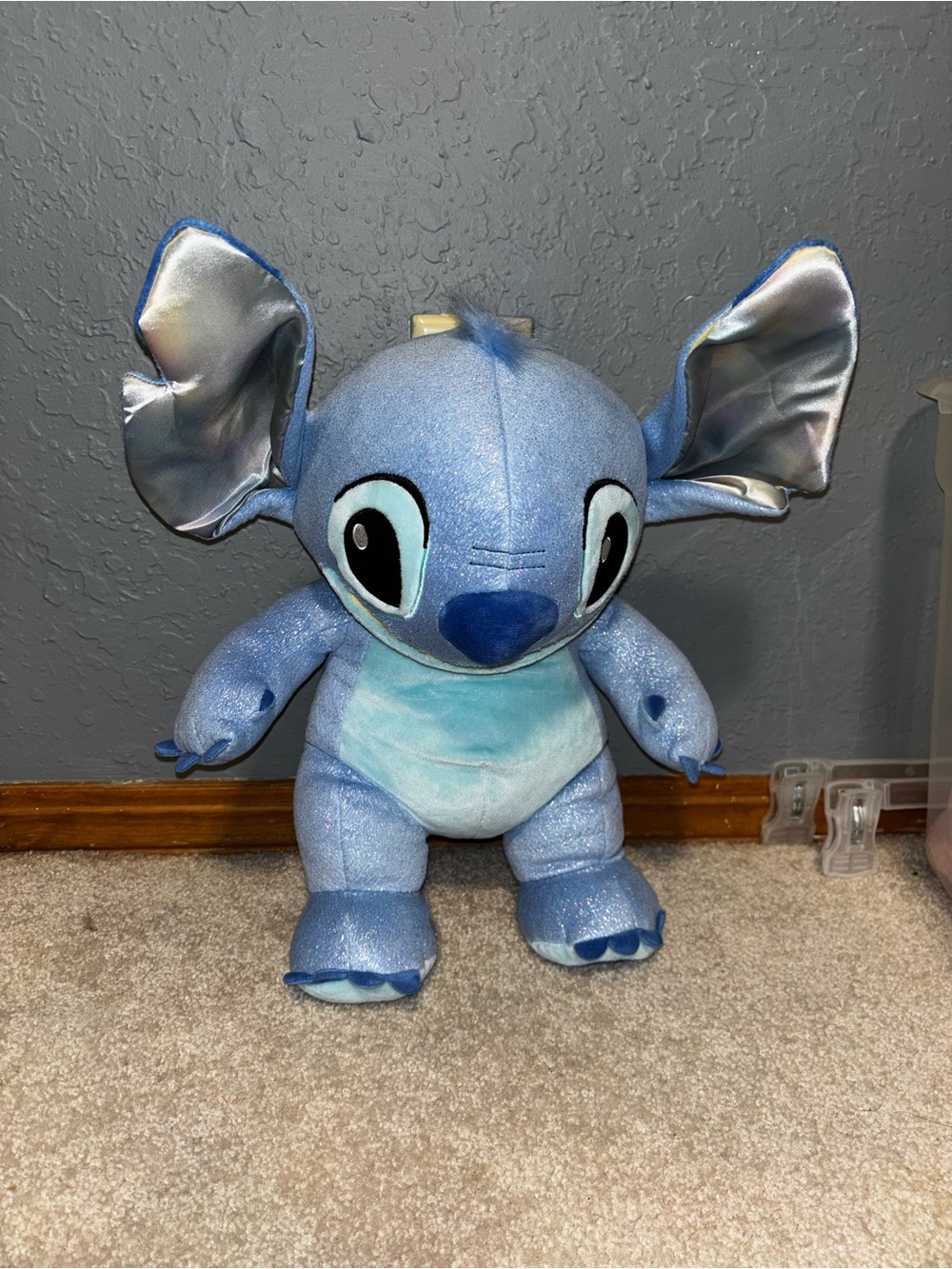 Build-A-Bear Blue Stitch Plush with Shiny Ear Lining